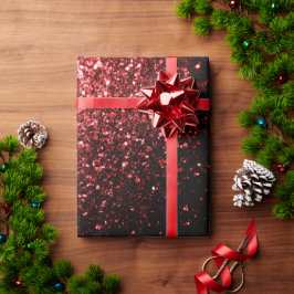Papel De Presente Vermelho Escuro brilho Glitter glamour