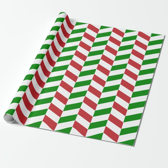 Papel De Presente Vermelho escuro, verde e branco|XL| (Desenrolado)