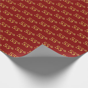 Papel De Presente Vermelho, evento do ouro 55th do falso