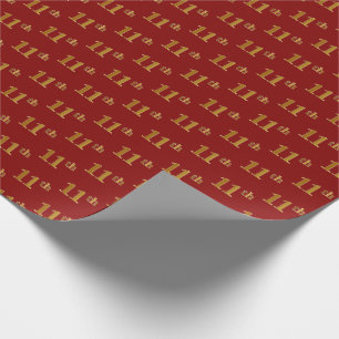 Papel De Presente Vermelho, evento do ouro do falso 11o (décimo