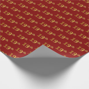 Papel De Presente Vermelho, evento do ouro do falso 19o (décimo