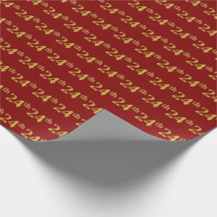 Papel De Presente Vermelho, evento do ouro do falso 24o (vigésimo
