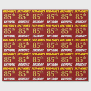 Papel De Presente Vermelho, falso/ouro de imitação, "85th