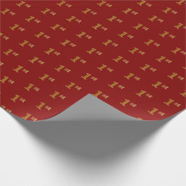 Papel De Presente Vermelho, Faux Dourado 1rua (Primeira) Papel de en