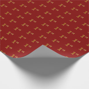 Papel De Presente Vermelho, Faux Dourado 1rua (Primeira) Papel de en
