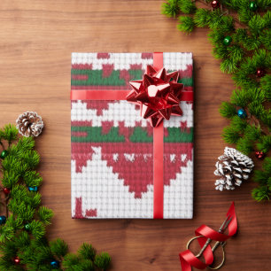 Papel De Presente Vermelho Festivo E Suéter Feio Branco