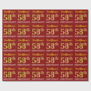 Papel De Presente Vermelho, Imitação de "ANIVERSÁRIO DE 58 ANOS" em 