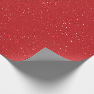 Papel De Presente Vermelho Natal com neve branca