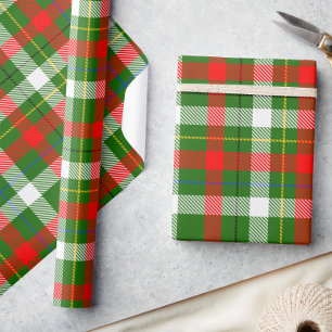 Papel De Presente Vermelho Natal Verde Branco Flanela Xadrez Design