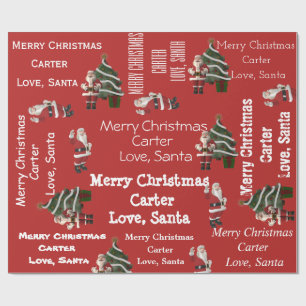 Papel De Presente Vermelho personalizado do Natal do papai noel