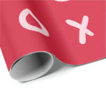 Papel De Presente Vermelho & Rosa Claro X O XO XO's Fofo Moderno<br><div class="desc">papel de embrulho personalizado</div>
