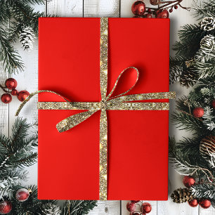 Papel De Presente Vermelho Sólido Holly
