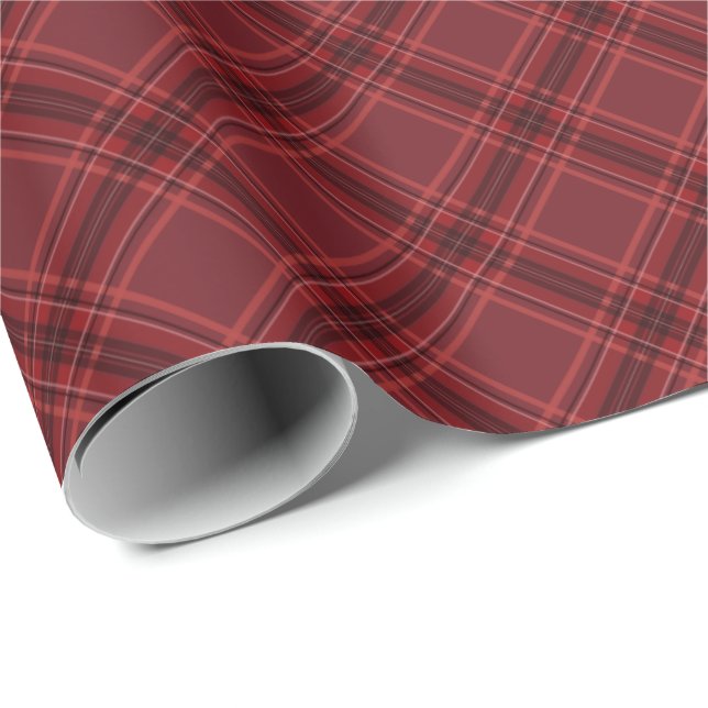 Papel De Presente Vermelho xadrez natalino clássico de Natal (Ponta do rolo)