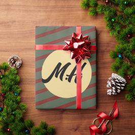 Papel De Presente Vermelhos e verdes, monogramas,