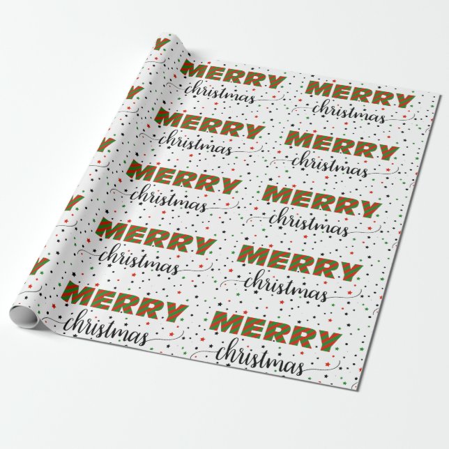 Papel De Presente Vermelhos Vermelhos Vermelhos Felizes Estrelas de  (Desenrolado)