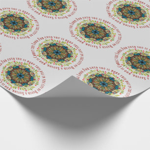 Papel De Presente Verso do 2:11 de Luke da grinalda do Natal do