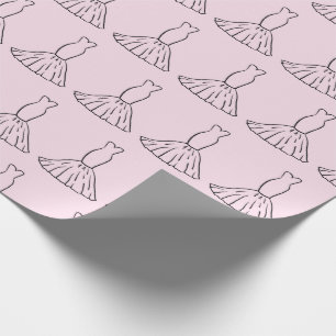 Papel De Presente Vestido de Noiva de Conto de Fadas Romântico Rosa