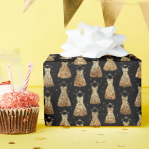 Papel De Presente Vestidos com Estampa de Leopardo em Aquarela sobre