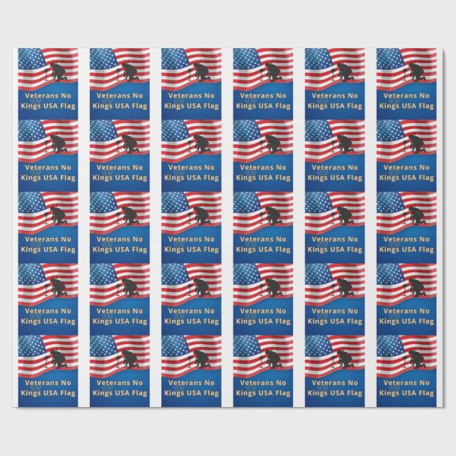 Papel De Presente Veterans No Kings USA Flag (Aberto)