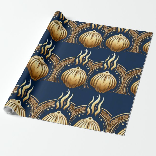 Papel De Presente vetor artístico abstrato ouro (Desenrolado)