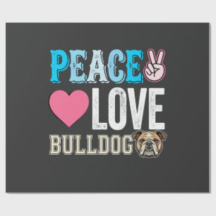 Papel De Presente Vetor Bulldog Paz Amor