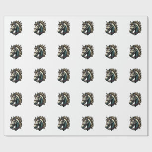 Papel De Presente Vetor de Cabeça de Cavalo de Gravura Antiga