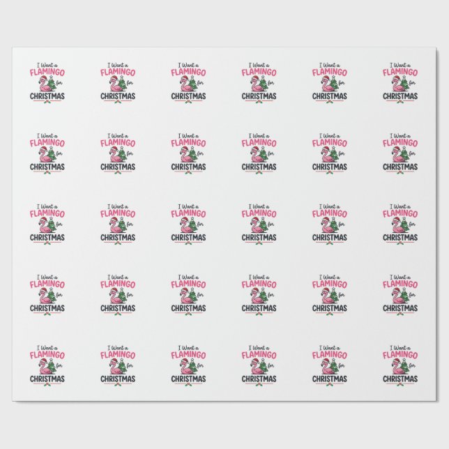 Papel De Presente Vetor de Citação de Natal de Flamingo (Aberto)