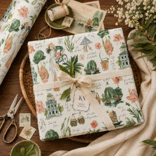 Papel De Presente Viagem Caprichosa Vietnam Aquarela