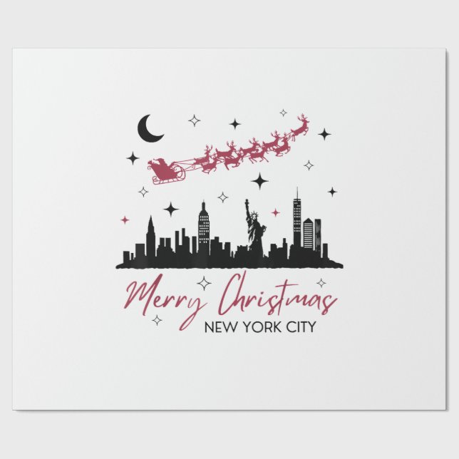 Papel De Presente Viagem de Natal para Nova York, Feliz Natal Nova  (Aberto)