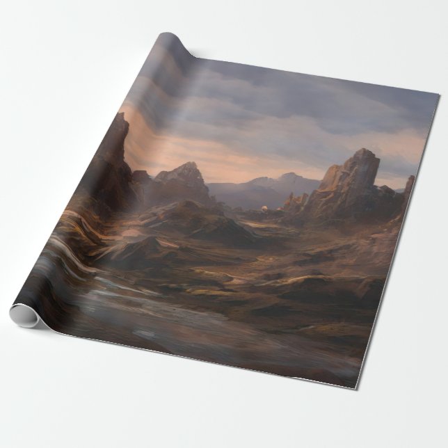 Papel De Presente Viagem do deserto do exterior (Desenrolado)