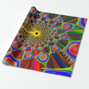 Papel De Presente Viagem no sistema ótico 3d psicadélico
