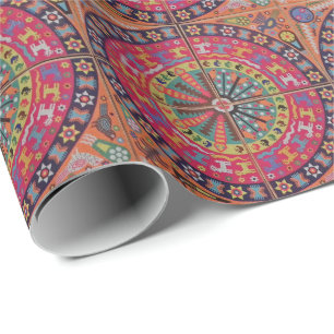 Papel De Presente Viagem tribal maia mexicano de Boho da arte de