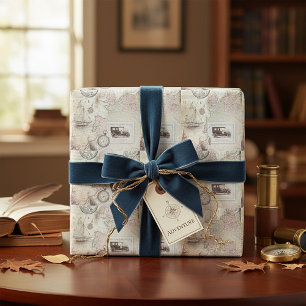 Papel De Presente Viagem vintage 