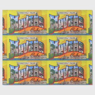 Papel De Presente Viagens Vintage Cuba - Saudações de Havana
