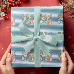 Papel De Presente Vibrações Natalinas Retro de Natal