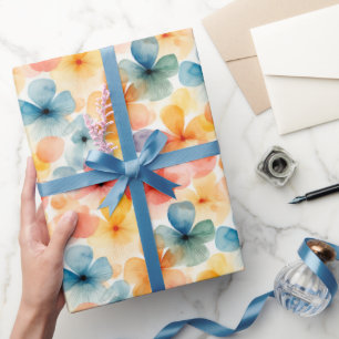 Papel De Presente Vibrações Vibrantes de Presente de Padrão Floral d