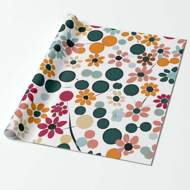 Papel De Presente Vibrant Blooms (Desenrolado)