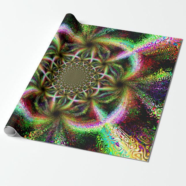 Papel De Presente Vibrant Gaze Polar (Desenrolado)