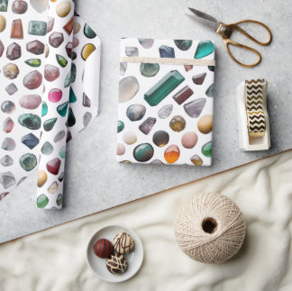 Papel De Presente Vibrant Gemstone Pattern