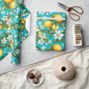 Papel De Presente Vibrant Retro Citrus Medley Christmas