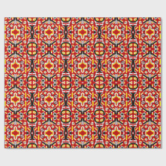 Papel De Presente Vibrant Tribal Fusion Geometric Symmetry Pattern