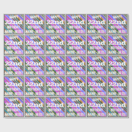 Papel De Presente Vibrante, Colorido 22º Aniversário + Nome Personal