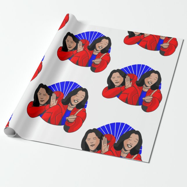 Papel De Presente vice-presidente kamala harris meme engraçado (Desenrolado)