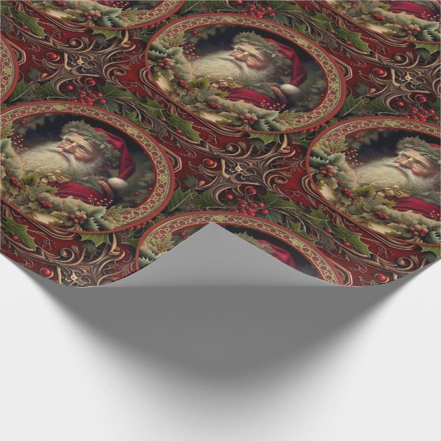 Papel De Presente Victorian Santa (Ponta)