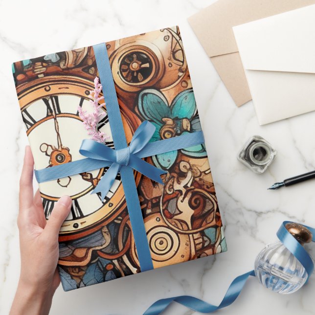 Papel De Presente Victorian Steampunk (Presentear)