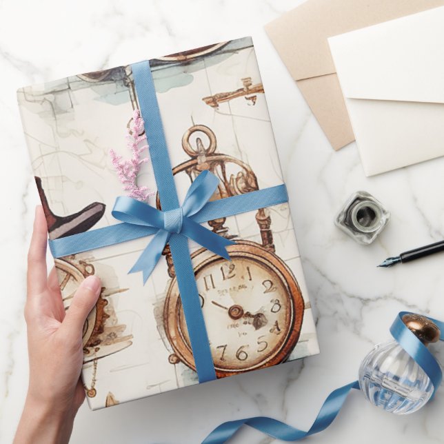 Papel De Presente Victorian Steampunk (Presentear)