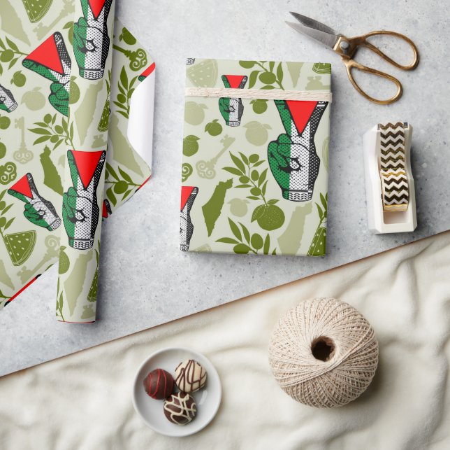 Papel De Presente Victory Sign Hand Resistance Red Triangle Symbol (Artesanato)