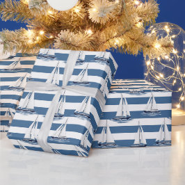 Papel De Presente Vida Costeira Oceanos Azul