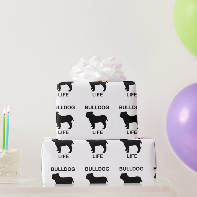 Papel De Presente vida de buldogue (Presentes para festas)