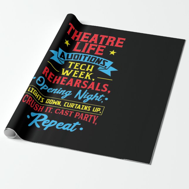 Papel De Presente Vida De Teatro Para Ator (Desenrolado)